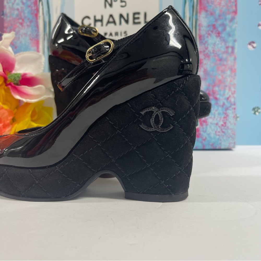 💎SUPER SALE! CHANEL CC MATELASSE PLATFORM SHOES - Picture 3 of 12